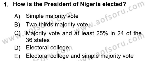 Comparative Political systems Dersi 2023 - 2024 Yılı (Final) Dönem Sonu Sınav Soruları 1. Soru