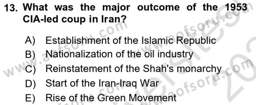 Comparative Political systems Dersi 2023 - 2024 Yılı (Final) Dönem Sonu Sınav Soruları 13. Soru