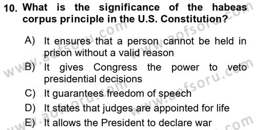 Comparative Political systems Dersi 2023 - 2024 Yılı Yaz Okulu Sınav Soruları 10. Soru