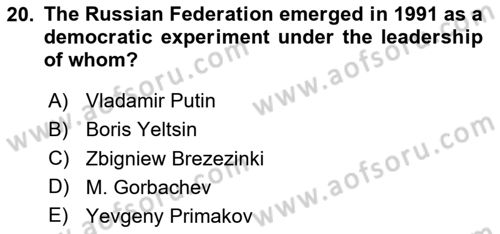 Comparative Political systems Dersi 2023 - 2024 Yılı Yaz Okulu Sınav Soruları 20. Soru