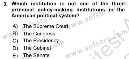 Comparative Political systems Dersi 2023 - 2024 Yılı Yaz Okulu Sınav Soruları 3. Soru
