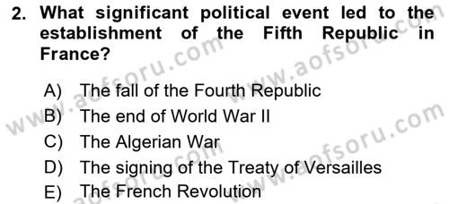 Comparative Political systems Dersi 2024 - 2025 Yılı (Vize) Ara Sınav Soruları 2. Soru