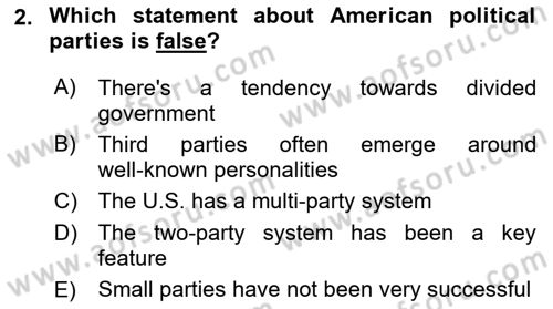 Comparative Political systems Dersi 2024 - 2025 Yılı (Final) Dönem Sonu Sınav Soruları 2. Soru