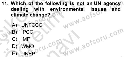 Urban and Enviromental Policy Dersi 2022 - 2023 Yılı Yaz Okulu Sınav Soruları 11. Soru