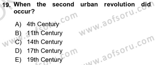 Urban and Enviromental Policy Dersi 2022 - 2023 Yılı Yaz Okulu Sınav Soruları 19. Soru
