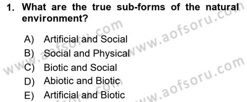 Urban and Enviromental Policy Dersi 2023 - 2024 Yılı (Vize) Ara Sınav Soruları 1. Soru
