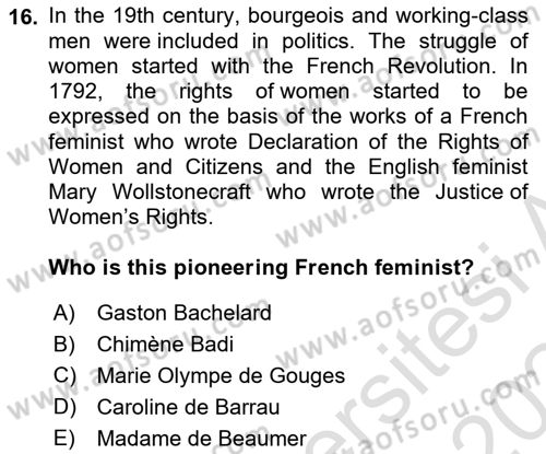 Urban and Enviromental Policy Dersi 2023 - 2024 Yılı (Final) Dönem Sonu Sınav Soruları 16. Soru