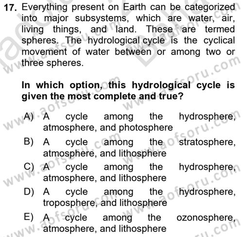 Urban and Enviromental Policy Dersi 2024 - 2025 Yılı (Vize) Ara Sınav Soruları 17. Soru