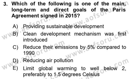 Urban and Enviromental Policy Dersi 2024 - 2025 Yılı (Vize) Ara Sınav Soruları 3. Soru