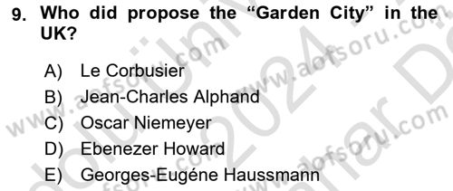 Urban and Enviromental Policy Dersi 2024 - 2025 Yılı (Vize) Ara Sınav Soruları 9. Soru