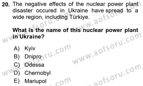 Urban and Enviromental Policy Dersi 2024 - 2025 Yılı (Final) Dönem Sonu Sınav Soruları 20. Soru