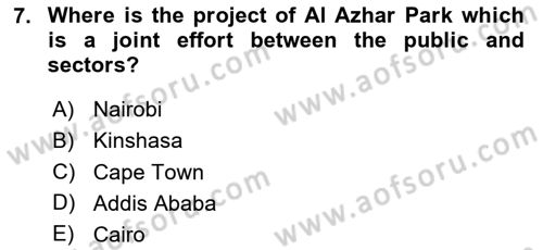 Urban and Enviromental Policy Dersi 2024 - 2025 Yılı (Final) Dönem Sonu Sınav Soruları 7. Soru