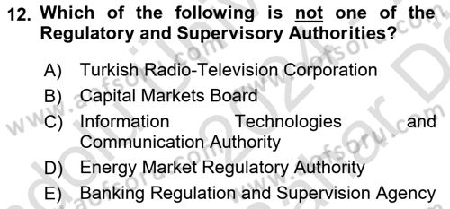 Turkish Public Administration Dersi 2024 - 2025 Yılı (Vize) Ara Sınav Soruları 12. Soru