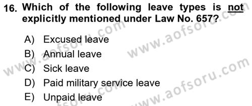 Turkish Public Administration Dersi 2024 - 2025 Yılı (Vize) Ara Sınav Soruları 16. Soru