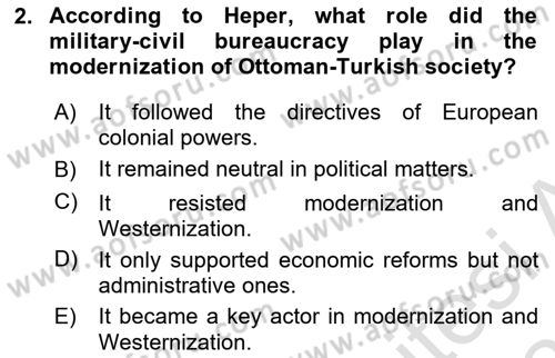 Turkish Public Administration Dersi 2024 - 2025 Yılı (Vize) Ara Sınav Soruları 2. Soru