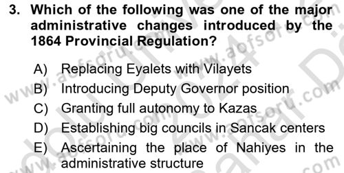 Turkish Public Administration Dersi 2024 - 2025 Yılı (Vize) Ara Sınav Soruları 3. Soru