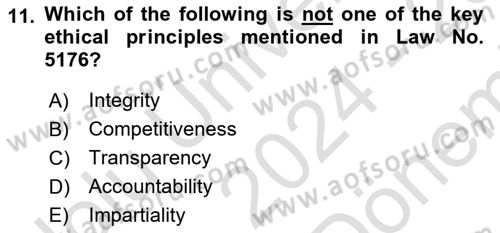 Turkish Public Administration Dersi 2024 - 2025 Yılı (Final) Dönem Sonu Sınav Soruları 11. Soru