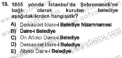 Kentleşme ve Konut Politikaları Dersi 2012 - 2013 Yılı Tek Ders Sınav Soruları 13. Soru