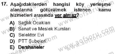 Kentleşme ve Konut Politikaları Dersi 2012 - 2013 Yılı Tek Ders Sınavı 17. Soru