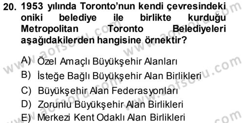 Kentleşme ve Konut Politikaları Dersi Ara Sınavı Deneme Sınav Soruları 20. Soru