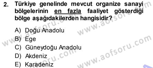 Kentleşme ve Konut Politikaları Dersi 2013 - 2014 Yılı (Final) Dönem Sonu Sınavı 2. Soru