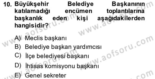Kentleşme ve Konut Politikaları Dersi 2014 - 2015 Yılı Tek Ders Sınav Soruları 10. Soru