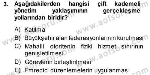 Kentleşme ve Konut Politikaları Dersi 2014 - 2015 Yılı Tek Ders Sınav Soruları 3. Soru