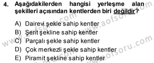Kentleşme ve Konut Politikaları Dersi 2014 - 2015 Yılı Tek Ders Sınav Soruları 4. Soru