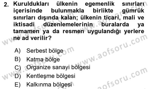 Kentleşme ve Konut Politikaları Dersi 2016 - 2017 Yılı 3 Ders Sınavı 2. Soru