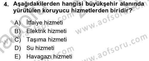 Kentleşme ve Konut Politikaları Dersi 2016 - 2017 Yılı 3 Ders Sınavı 4. Soru