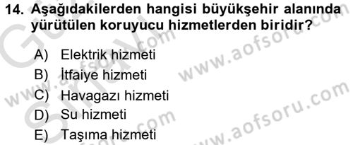 Kentleşme ve Konut Politikaları Dersi Ara Sınavı Deneme Sınav Soruları 14. Soru