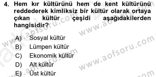 Kentleşme ve Konut Politikaları Dersi 2017 - 2018 Yılı 3 Ders Sınav Soruları 4. Soru