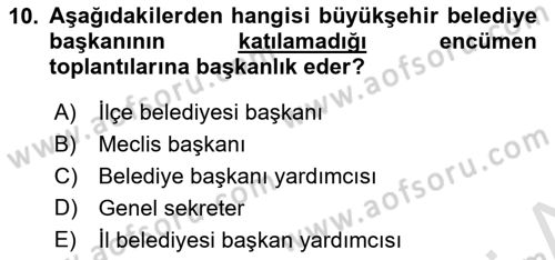 Kentleşme ve Konut Politikaları Dersi 2018 - 2019 Yılı 3 Ders Sınav Soruları 10. Soru