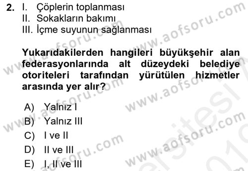 Kentleşme ve Konut Politikaları Dersi 2018 - 2019 Yılı (Final) Dönem Sonu Sınav Soruları 2. Soru