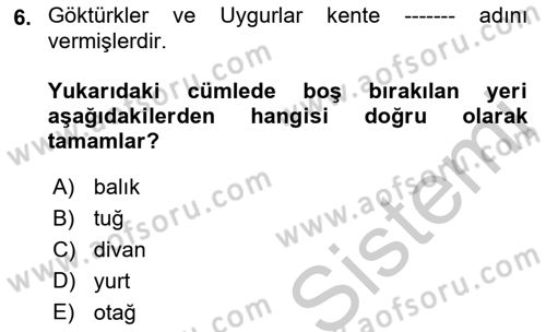 Kentleşme ve Konut Politikaları Dersi 2018 - 2019 Yılı Yaz Okulu Sınav Soruları 6. Soru