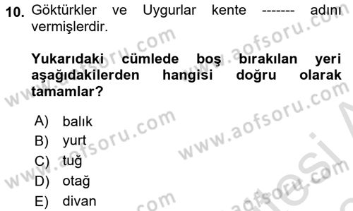 Kentleşme ve Konut Politikaları Dersi Ara Sınavı Deneme Sınav Soruları 10. Soru