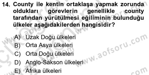 Kentleşme ve Konut Politikaları Dersi Ara Sınavı Deneme Sınav Soruları 14. Soru