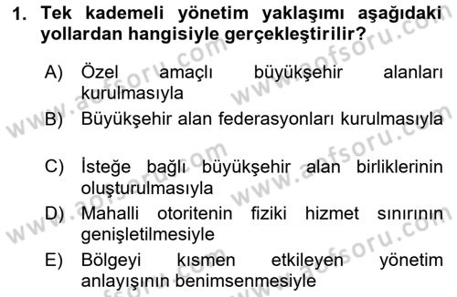 Kentleşme ve Konut Politikaları Dersi 2020 - 2021 Yılı Yaz Okulu Sınav Soruları 1. Soru