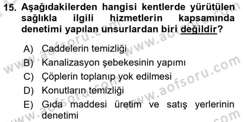 Kentleşme ve Konut Politikaları Dersi Ara Sınavı Deneme Sınav Soruları 15. Soru