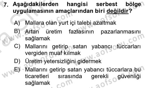 Kentleşme ve Konut Politikaları Dersi Ara Sınavı Deneme Sınav Soruları 7. Soru