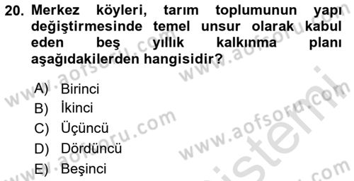 Kentleşme ve Konut Politikaları Dersi 2023 - 2024 Yılı Yaz Okulu Sınav Soruları 20. Soru