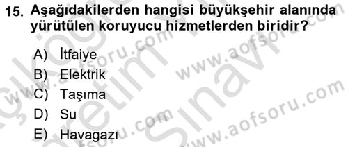 Kentleşme ve Konut Politikaları Dersi 2025 - 2026 Yılı (Vize) Ara Sınav Soruları 15. Soru