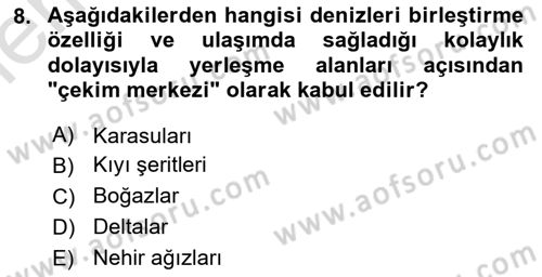 Kentleşme ve Konut Politikaları Dersi 2025 - 2026 Yılı (Vize) Ara Sınav Soruları 8. Soru