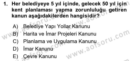 Kentleşme ve Konut Politikaları Dersi 2025 - 2026 Yılı (Final) Dönem Sonu Sınav Soruları 1. Soru
