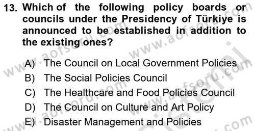 Public Policy Dersi 2023 - 2024 Yılı (Vize) Ara Sınav Soruları 13. Soru