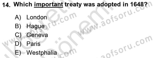 International Law Dersi 2023 - 2024 Yılı (Vize) Ara Sınav Soruları 14. Soru