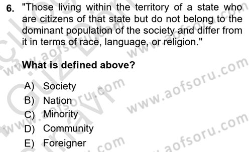 International Law Dersi 2023 - 2024 Yılı (Vize) Ara Sınav Soruları 6. Soru