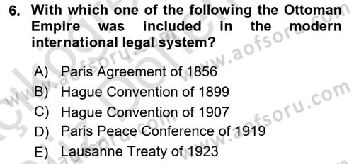 International Law Dersi 2024 - 2025 Yılı (Vize) Ara Sınav Soruları 6. Soru