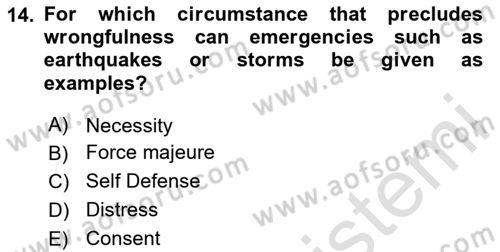 International Law Dersi Dönem Sonu Sınavı Deneme Sınav Soruları 14. Soru