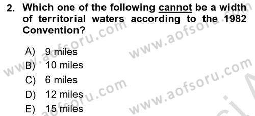 International Law Dersi Dönem Sonu Sınavı Deneme Sınav Soruları 2. Soru